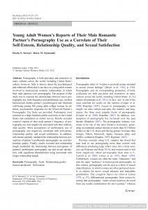 Young Adult Women's Reports of Their Male Romantic Partner's ...