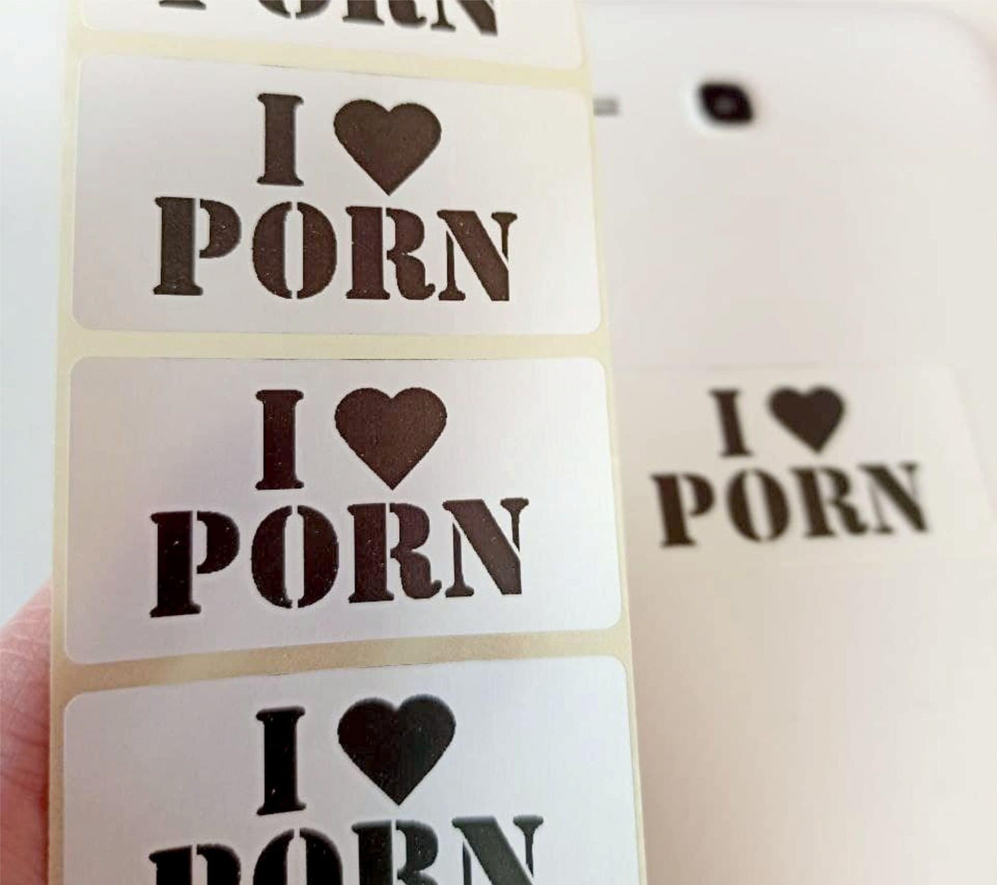 I LOVE PORN sticker Stickers 25-1000 Pack Porn stickers Joke ...