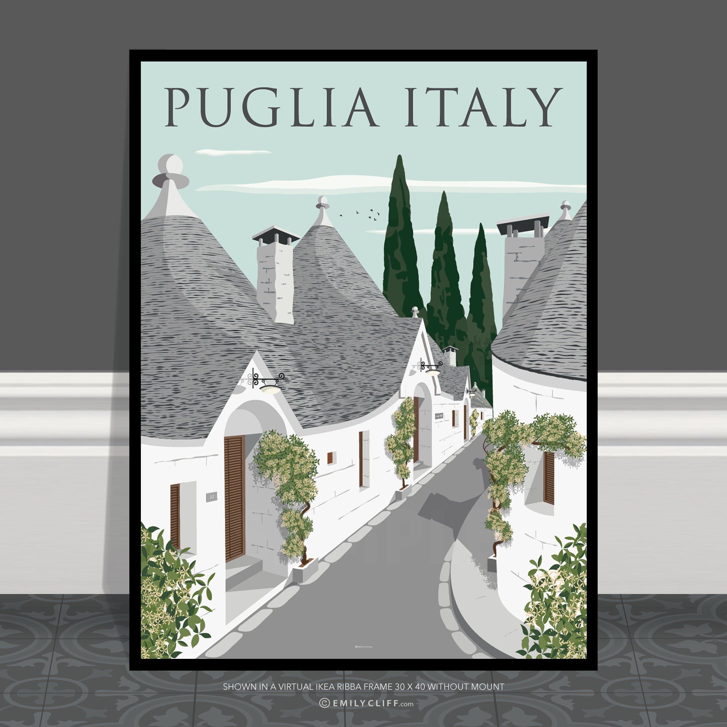 Puglia Poster Print of Italy Showing the Trulli Houses of - Etsy ...