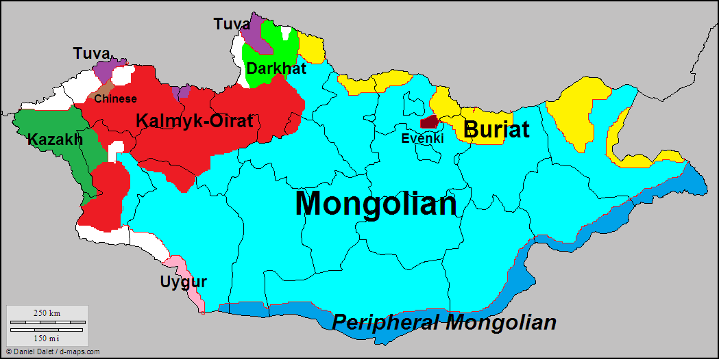 Languages of Mongolia [1049 × 525] : r/MapPorn
