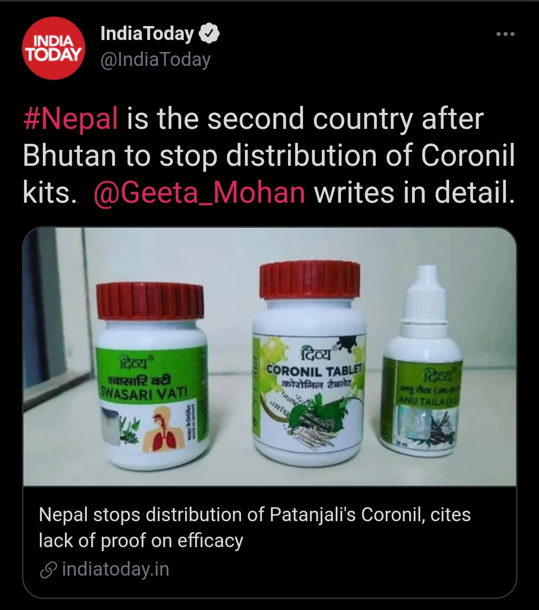 Nepal bans Coronil distribution : r/Nepal