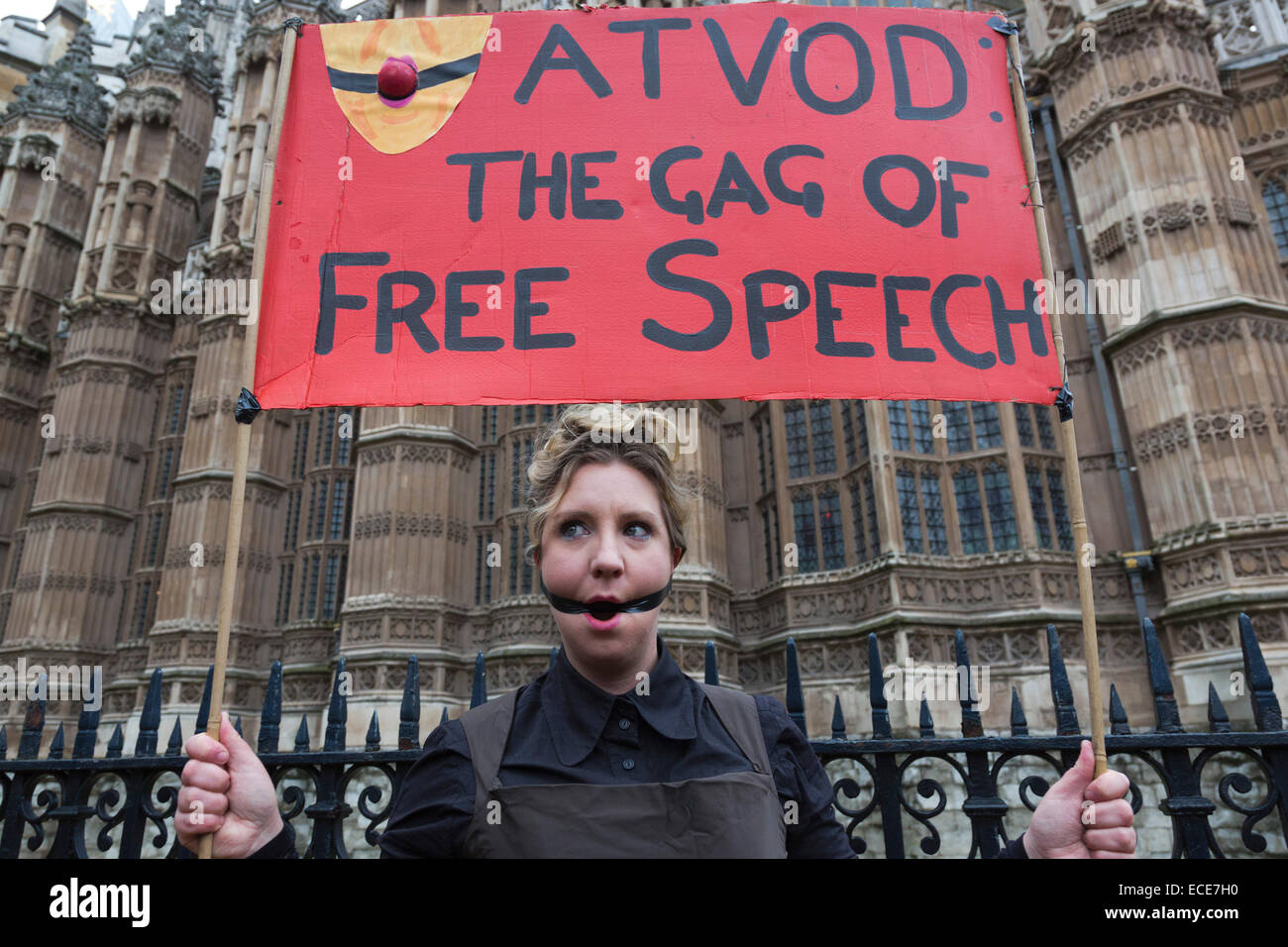 London, UK. 12 December 2014. Protest against new censorship ...