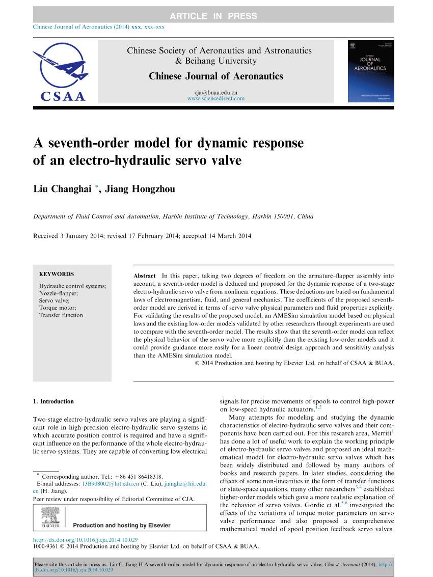 PDF) A seventh-order model for dynamic response of an electro ...