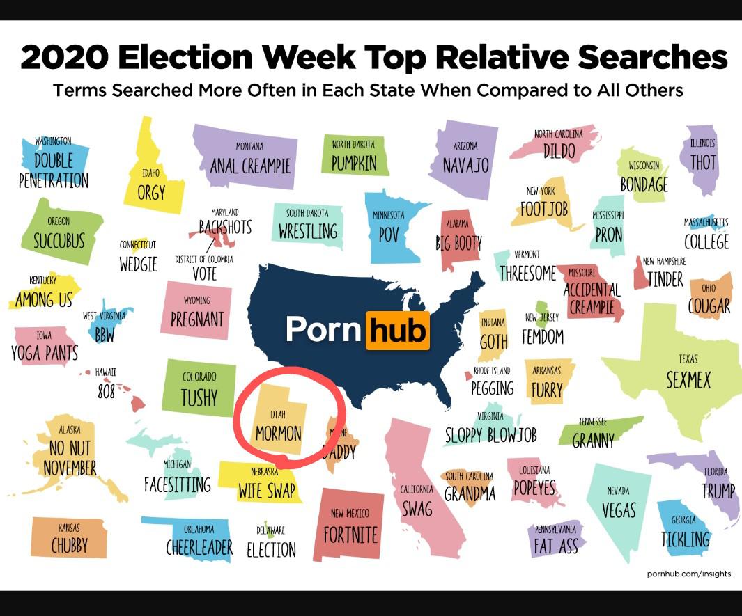 Pornhub released most popular searches according to each state ...