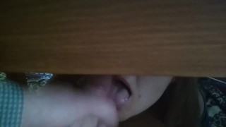 Step Sister Get Accidental Cum Load when Hide & Spy under Table #1 ...