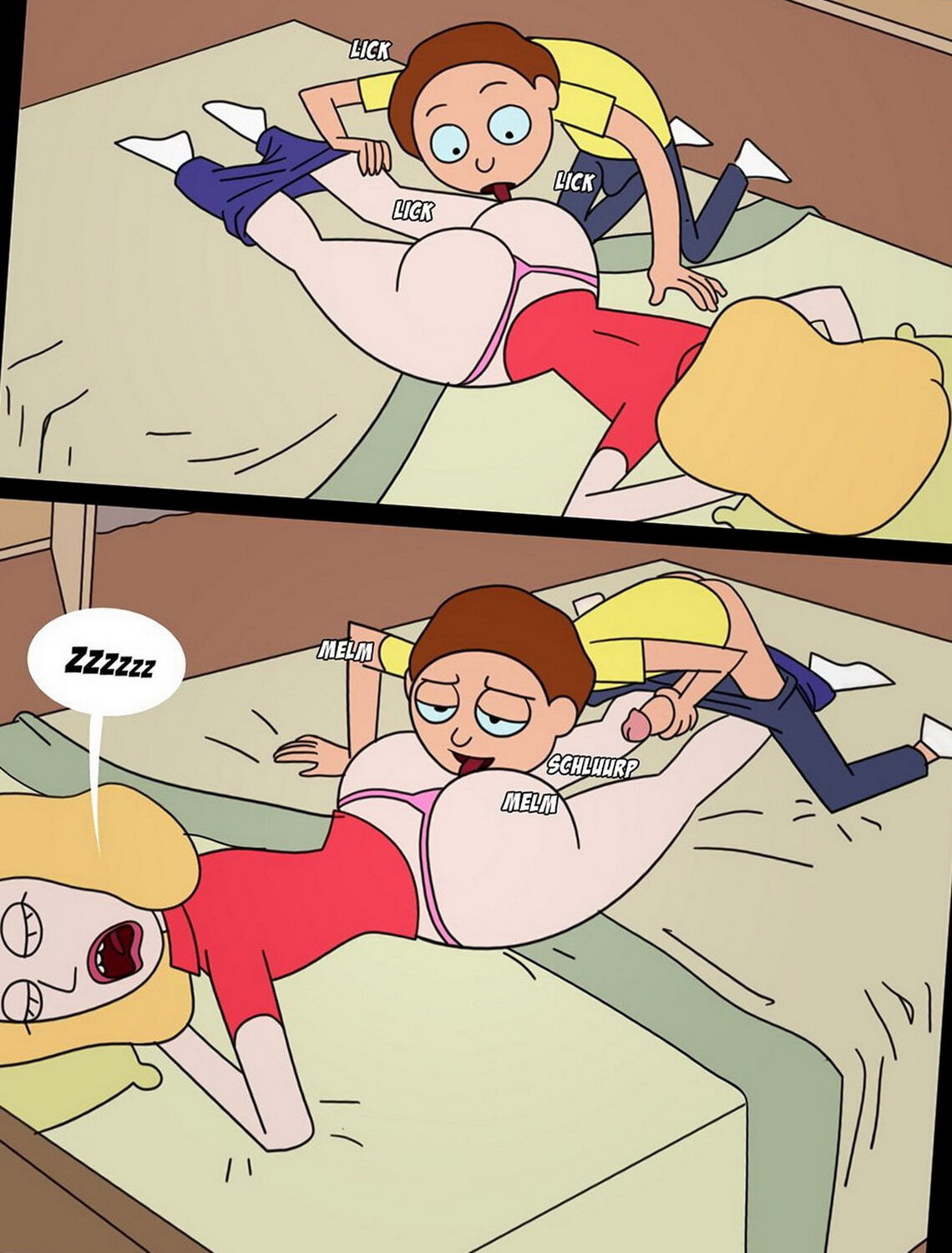Morty Smith and Beth Smith Sleeping Panties Blonde Drunk Sex ...