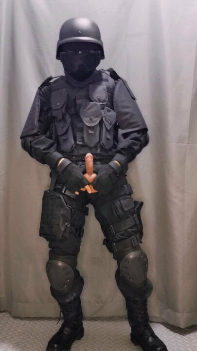 SWAT soldier having fun with cock and vibrator | xHamster