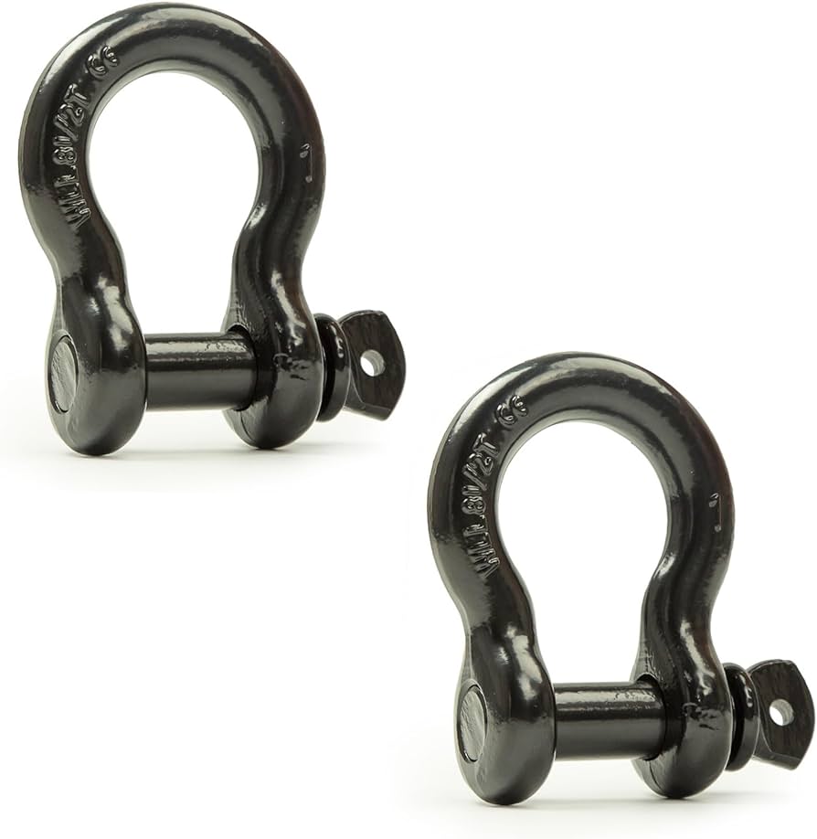 Amazon.com: AYMMIC 1'' D-Ring Shackle, Heavy Duty Forged Steel Bow ...