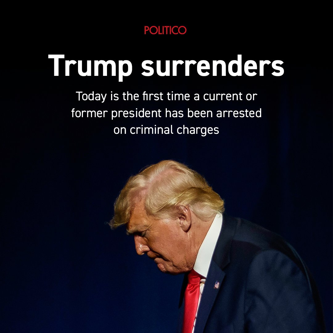 POLITICO on X: "Former President Donald Trump turned himself in ...