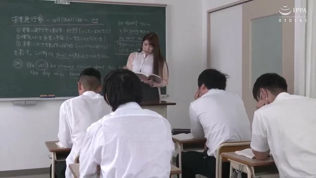 Asian teacher fucking in the classroom