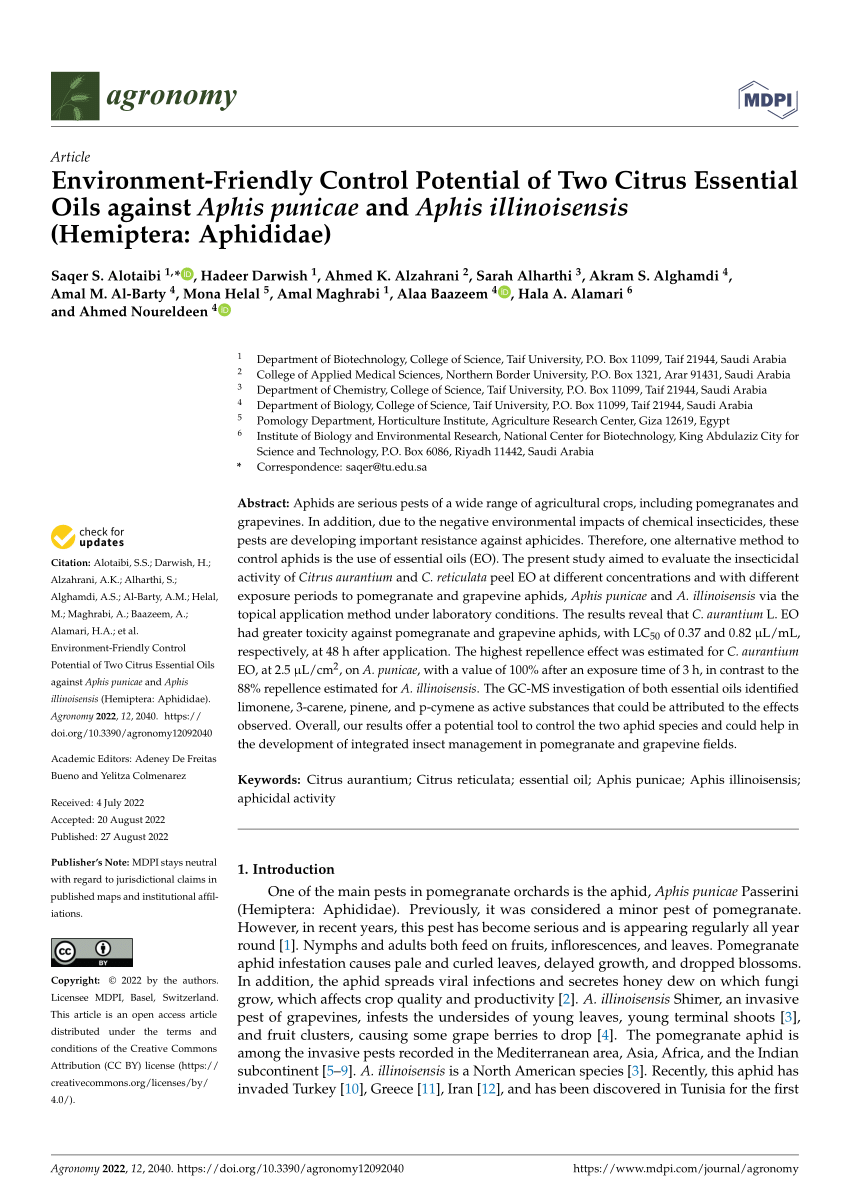 PDF) Environment-Friendly Control Potential of Two Citrus ...