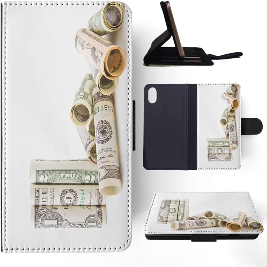 Amazon.com: Money Notes Rolled UP Image FLIP Wallet Phone CASE ...