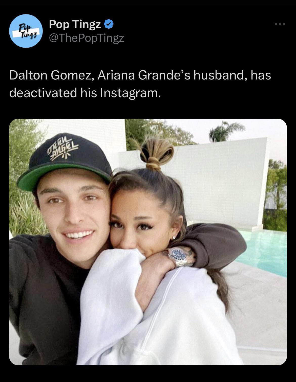 Ariana Grande's husband, Dalton Gomez has deactivated his ...