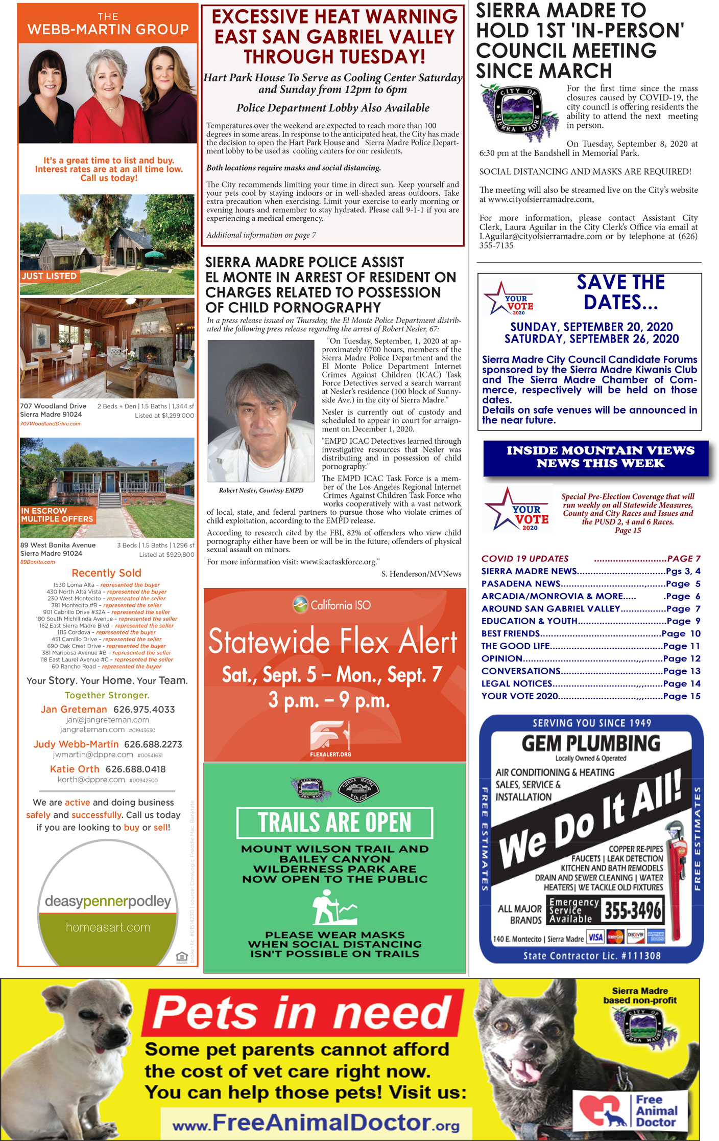 p1, v14.36 — Home Page — Mountain Views News, Combined edition