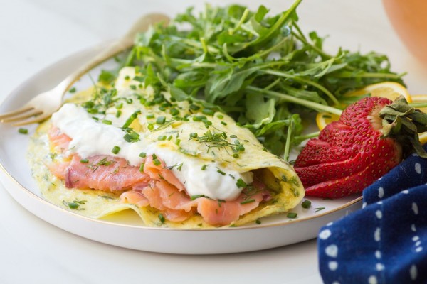 Lox, Dill and Goat Cheese Yogurt Omelette | What Jew Wanna Eat