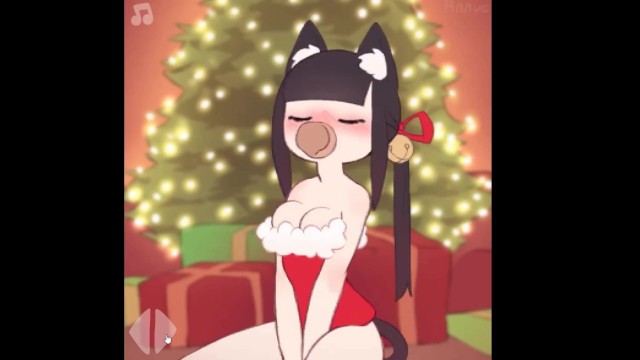 Christmas Cat Girl Sucking Cock and Drinking Sperm - Pornhub.com