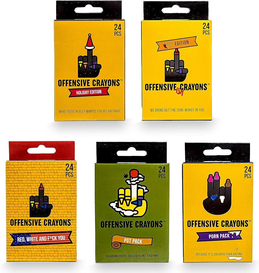 Amazon.com: MilkToast Brands Adult Offensive Crayons Bundle Pack ...