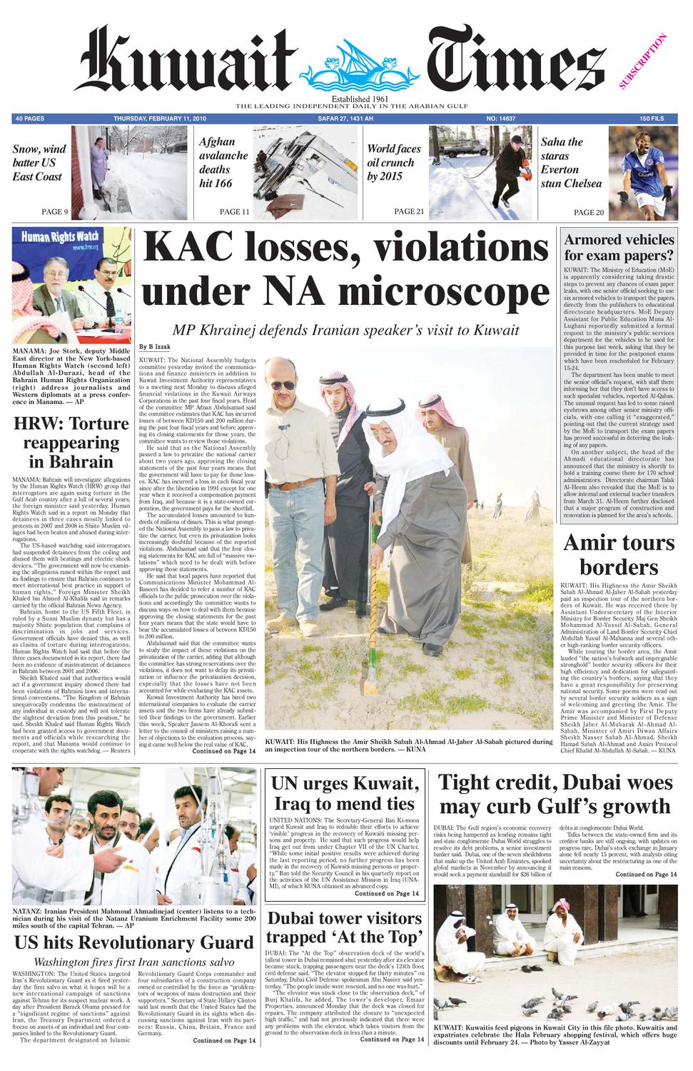 11 Feb 2010 by Kuwait Times - Issuu