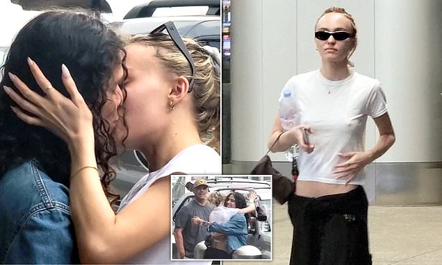 Lily-Rose Depp passionately kisses girlfriend 070 Shake at LAX ...