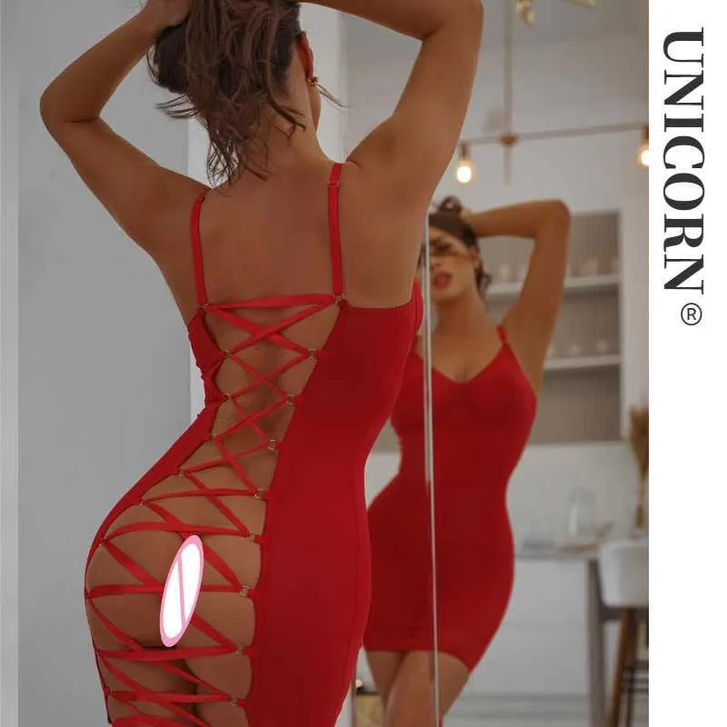 NXY Strap Mesh Open Back Cross Tie Strap Porn Sheer Dress See ...