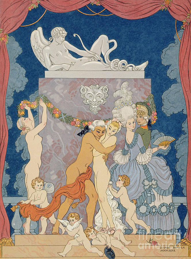 Scene from 'Les Liaisons Dangereuses' Painting by Georges Barbier ...