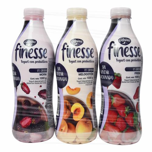 Alpina Finesse Strawberry Yogurt 3 Units / 1 kg / 2.2 lb | Dairy ...