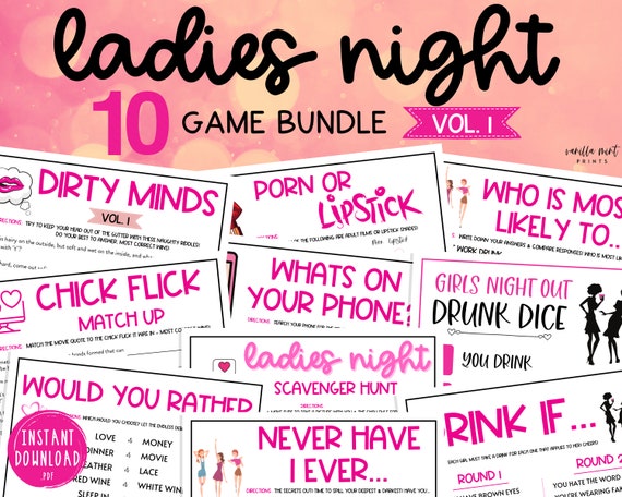 Ladies Night 10 Game BUNDLE Volume 1 Ladies Night Party Games Fun ...