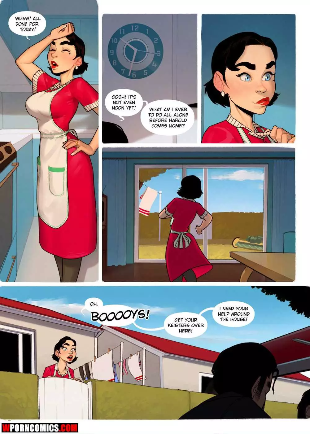 ✅️ Porn comic The Good Old Times sex comic worried housewife ...