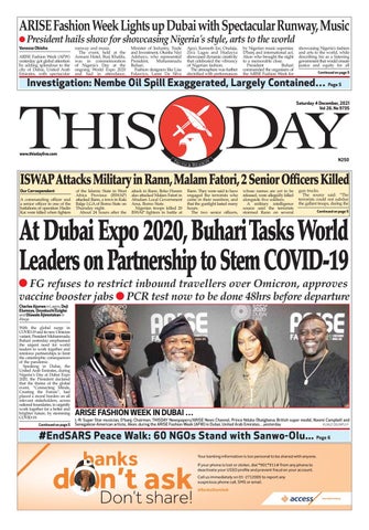 SATURDAY 4TH DECEMBER 2021 by THISDAY Newspapers Ltd - Issuu