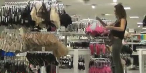 Horny Mom fucks and sucks son's big cock in public clothes shop ...