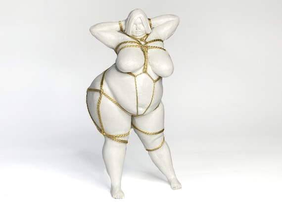 BBW Shibari Nude Statue , Plus Size Female Body Figurine Eco ...