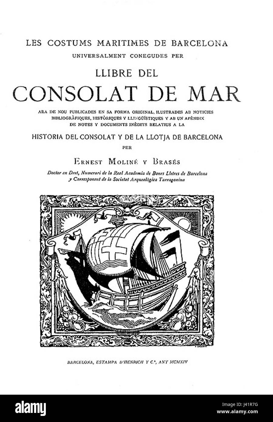 Llibre del Consolat de Mar 1814 Stock Photo - Alamy