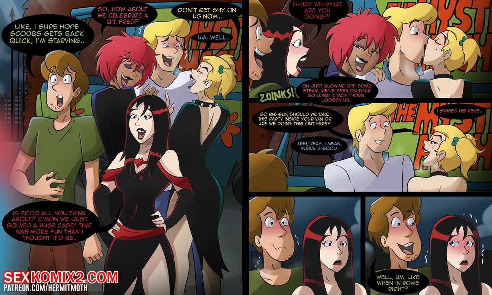 ✅️ Porn comic Shaggy and Fred party with the Hex girls. Scooby ...