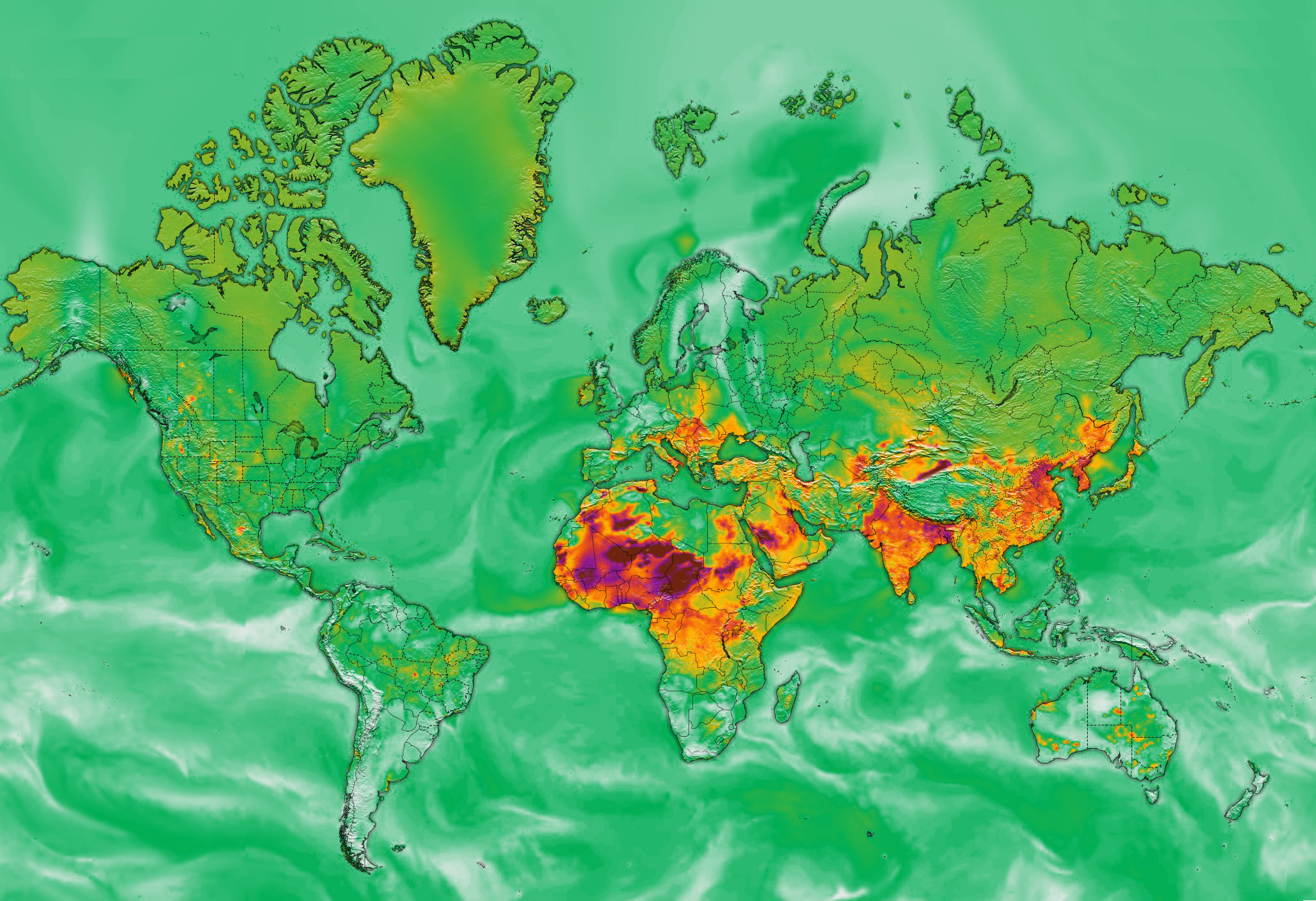 Air Quality Index of the world : r/MapPorn