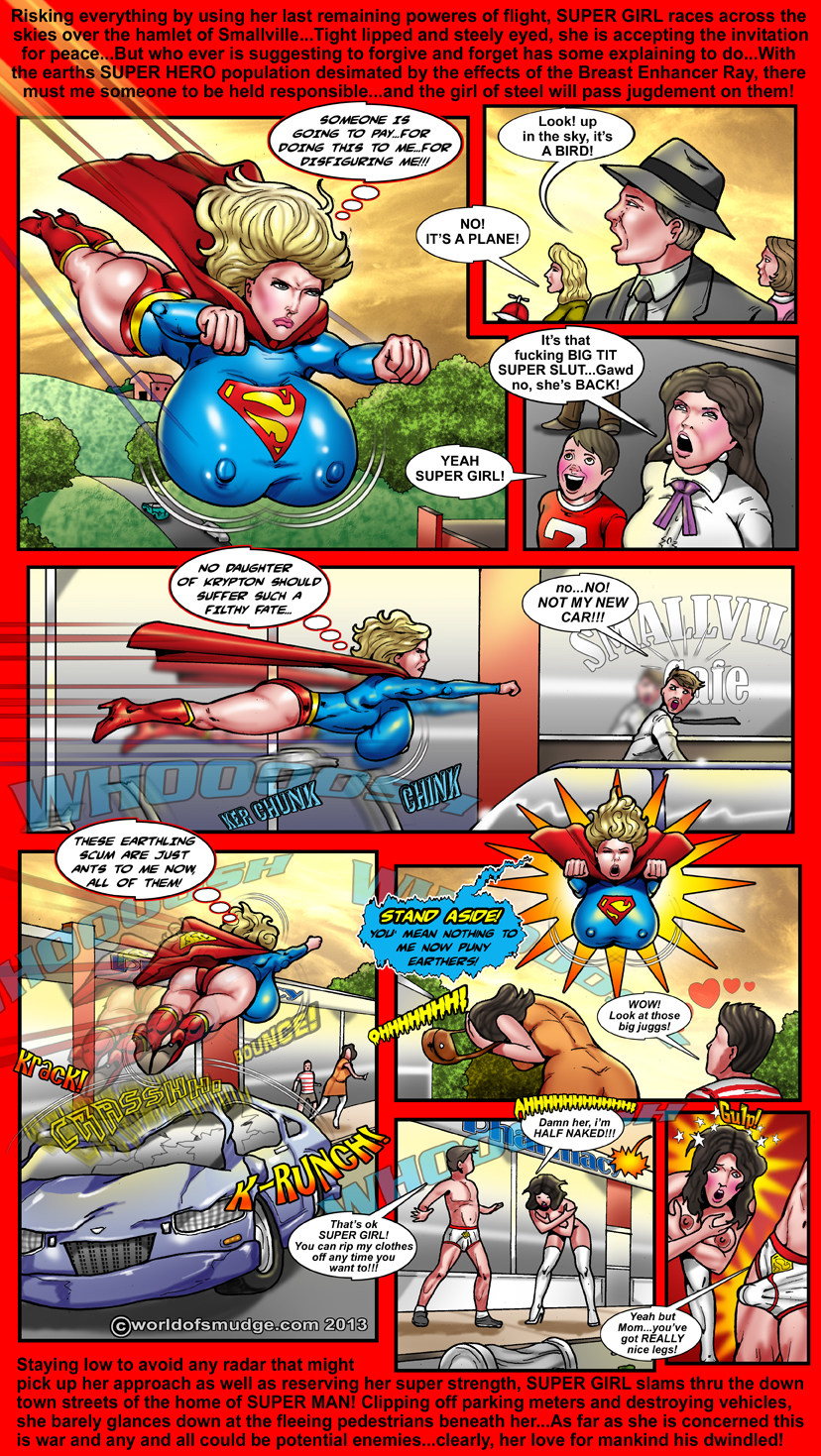 Super girl with super tits in super comics!