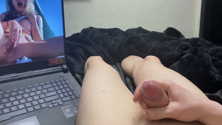 Jerking off sluggish cock after sex and watching porn! POV ...