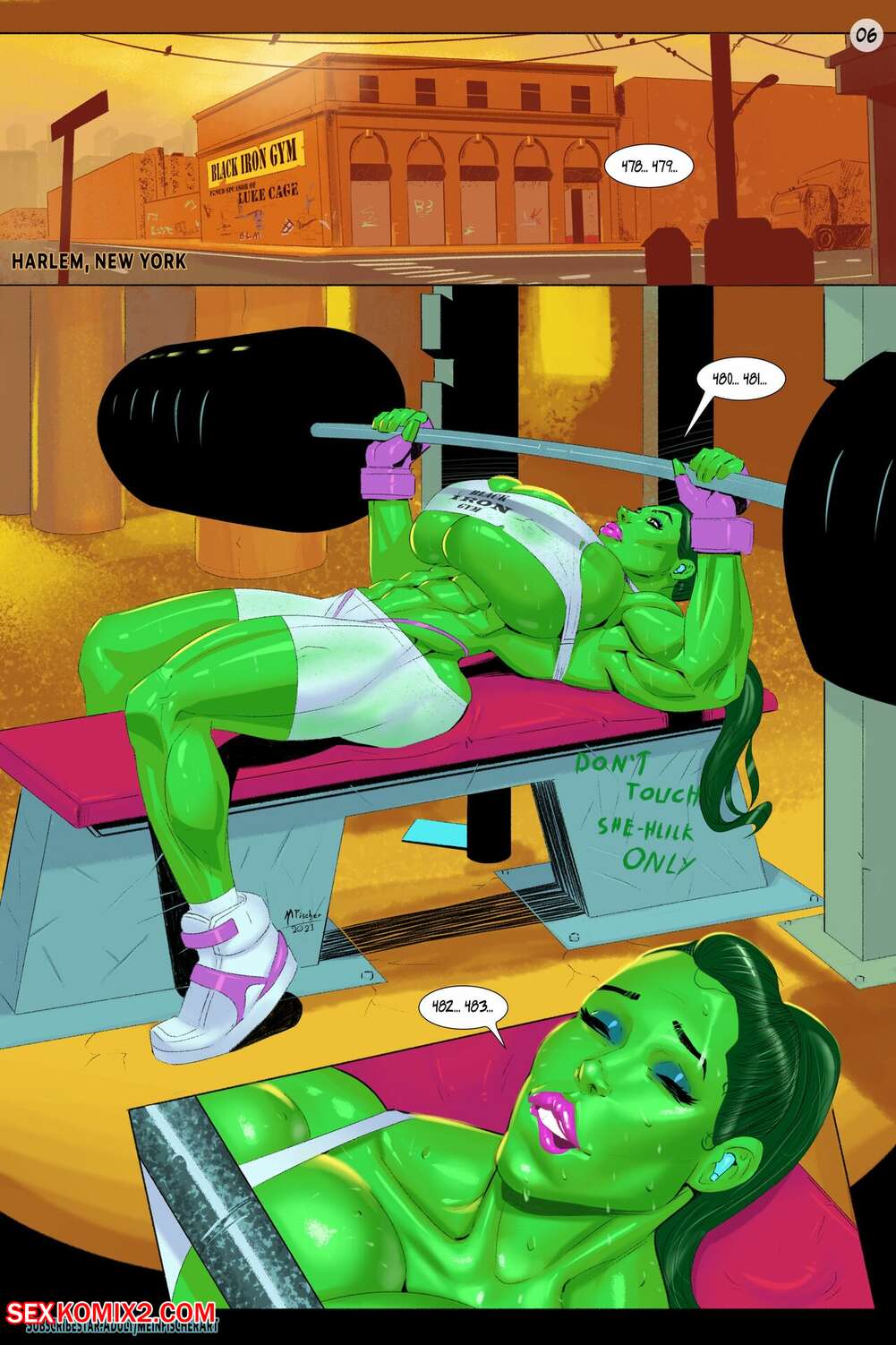 ✅️ Porn comic SheHulk Pumping Iron. MeinFischerArt. Sex comic ...