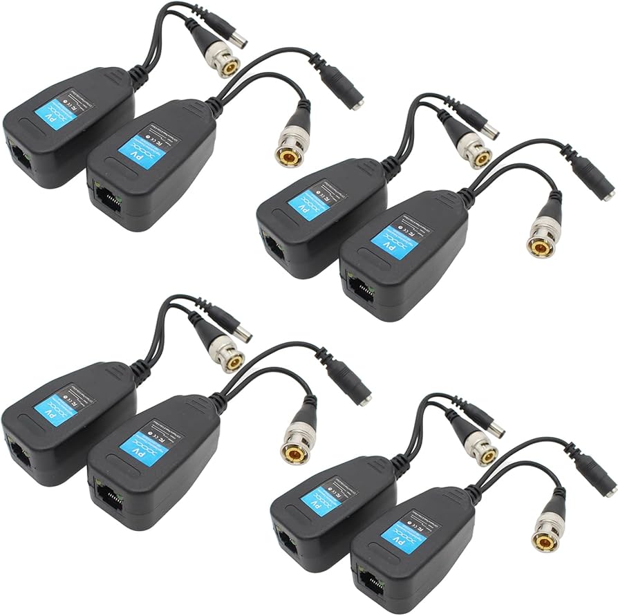 Amazon.com: Vedio Balun Cat5 RJ45 to BNC Vedio Baluns transciver ...