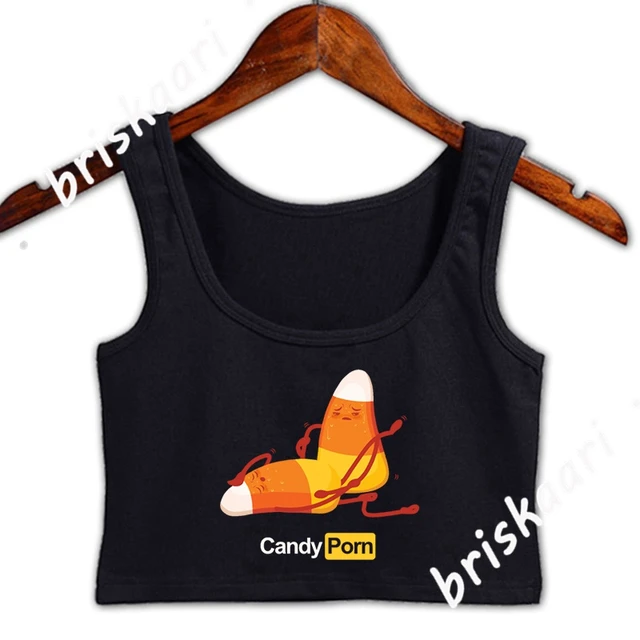 Candy Porn Corn Pun Porno Star Funny Halloween Crop Top Women ...