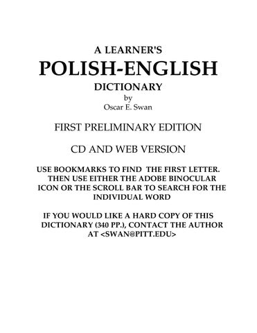 Polish-English Dictionary by Michael B. - Issuu