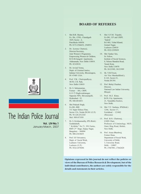 The Indian Police Journal - Bureau of Police Research and ...