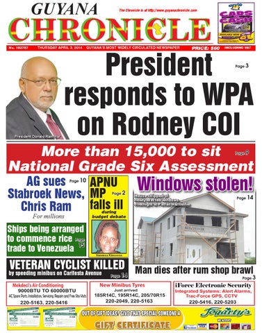 Guyana chronicle 03 04 14 by Guyana Chronicle - Issuu