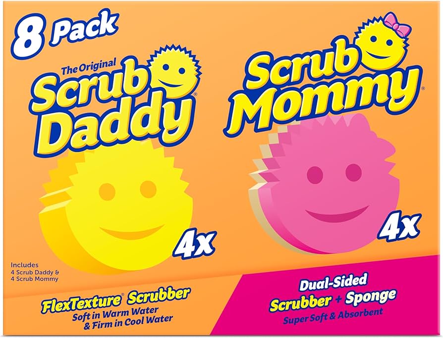 Amazon.com: Scrub Daddy Sponges 4 unidades + Scrub Mommy 4ct ...