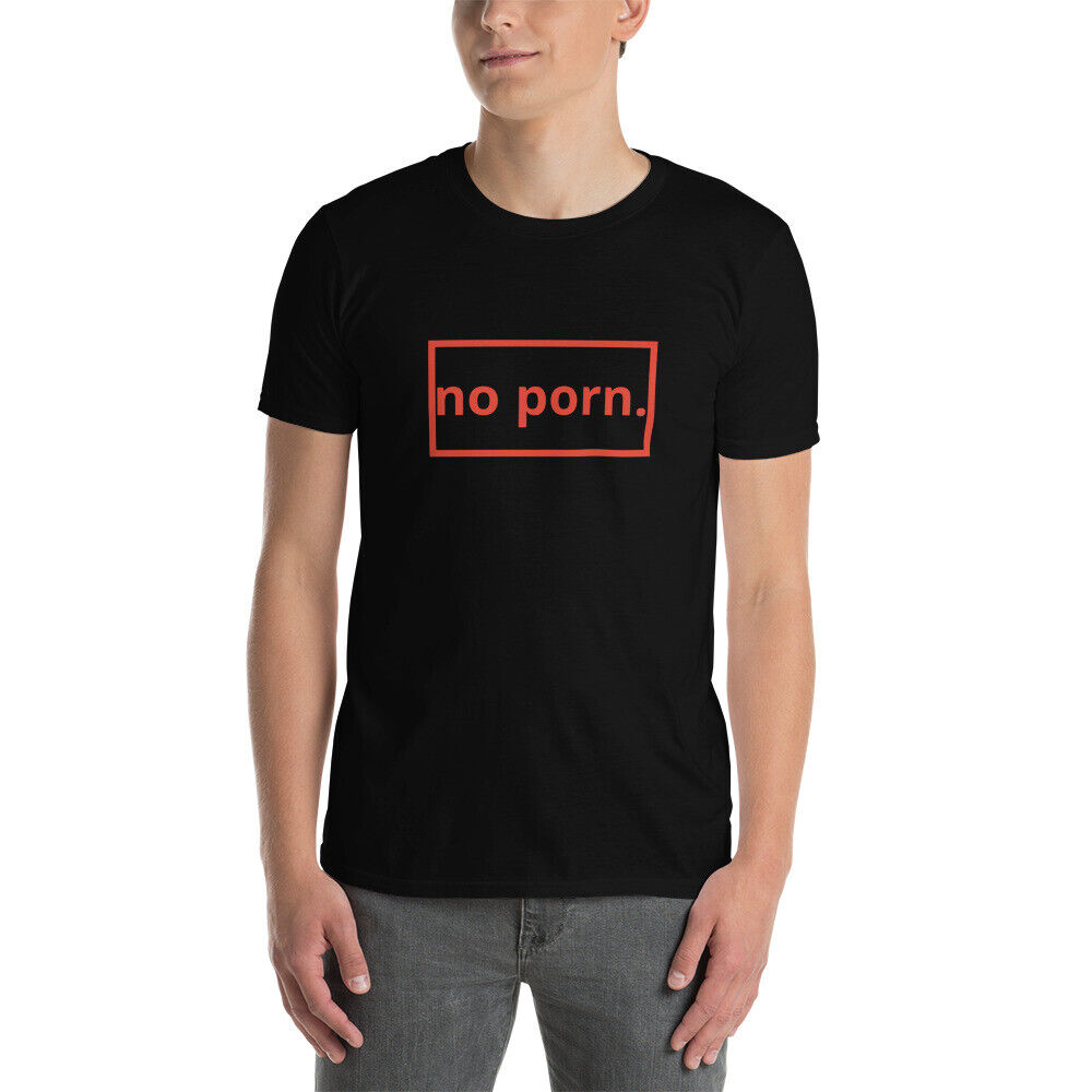 no porn t-shirt - basic unisex for man/woman -black/white text ...