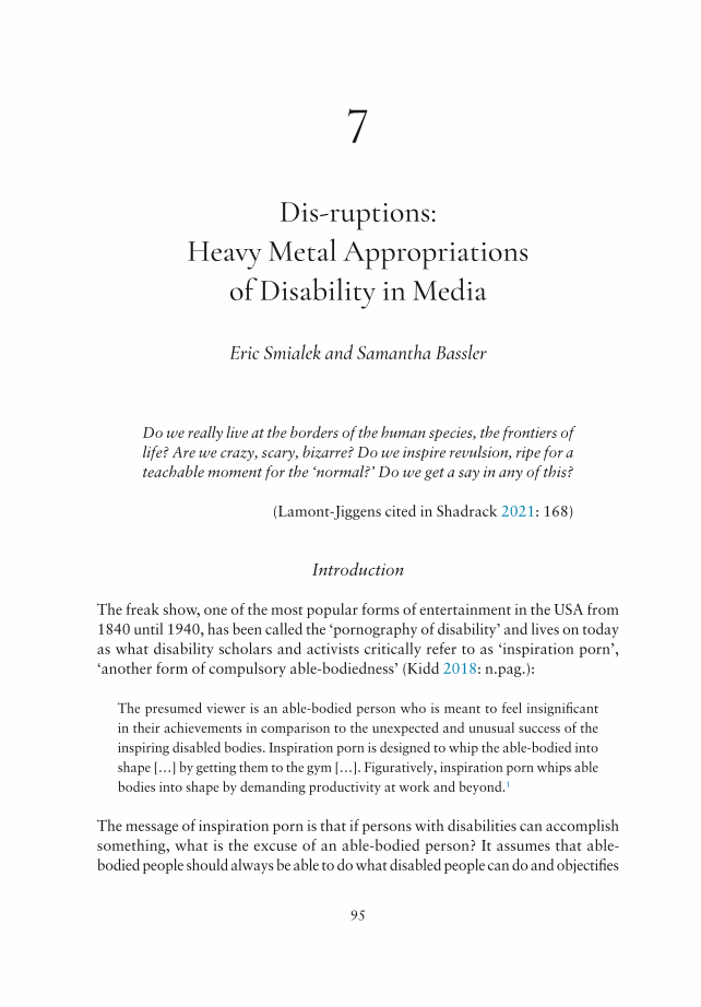 Dis-ruptions: Heavy Metal Appropriations of Disability in Media ...