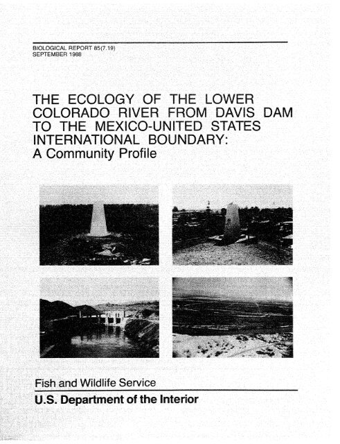 The Ecology of the Lower Colorado River from Davis Dam to the ...