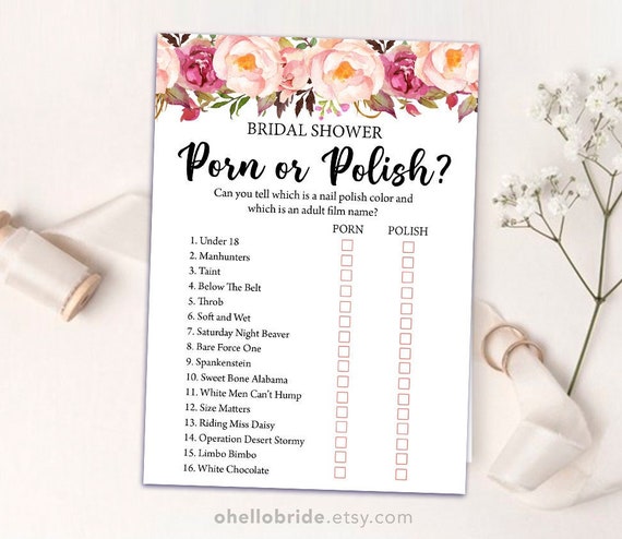 Printable Bridal Shower Games Porn or Polish Boho Bridal Shower ...