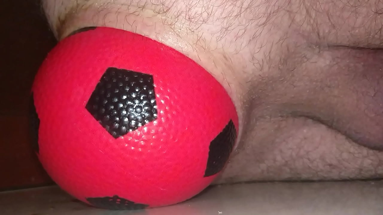 Huge 12 cm wide Inflatable Ball slowly leaving my Ass up close ...