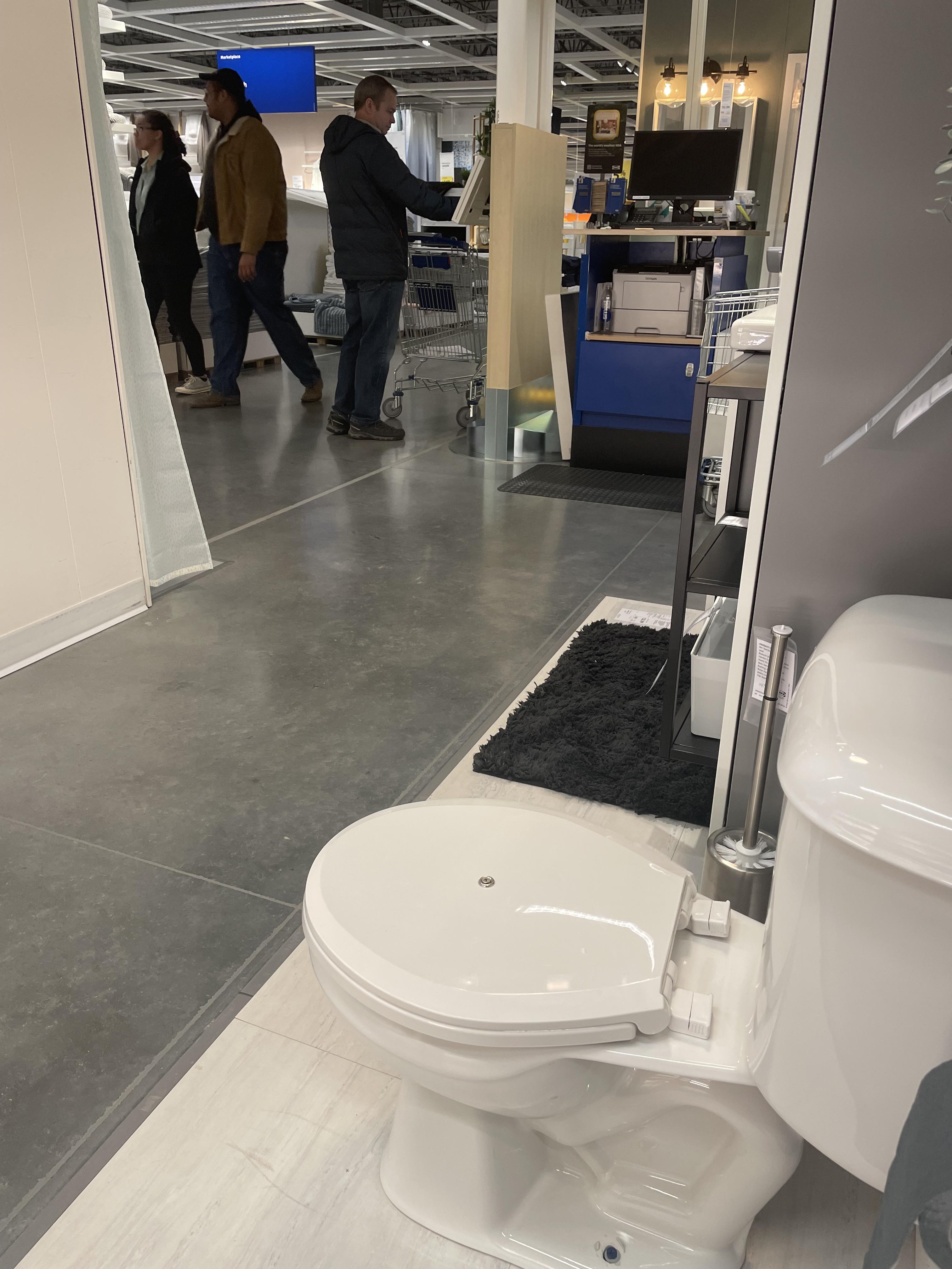 I'm at IKEA right now, and all the toilets in the bathroom ...