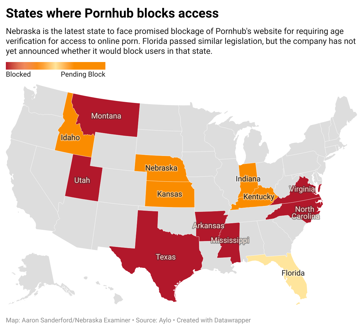 Pornhub intends to ban Nebraska users after passage of LB 1092 ...